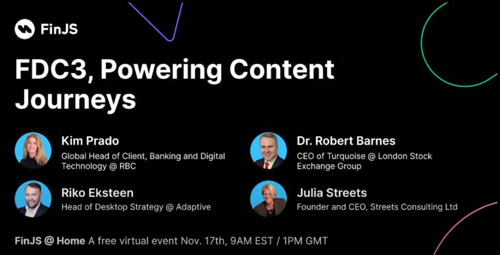 Riko Eksteen on FDC3 and Powering Content Journeys at FinJS @ Home 2 width=