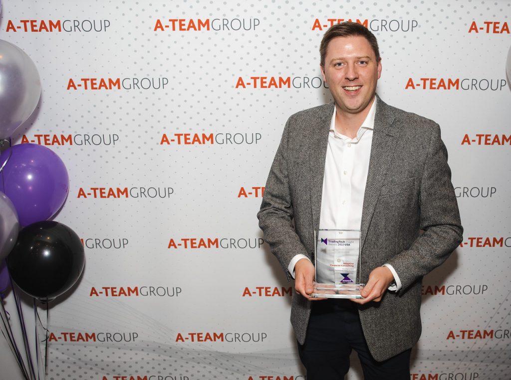 Fergus Keenan receiving TradingTech Award