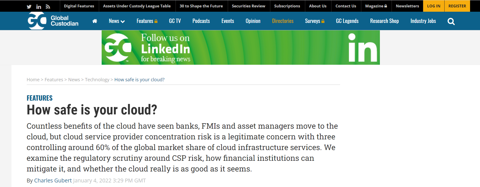 How safe is your cloud global custodian