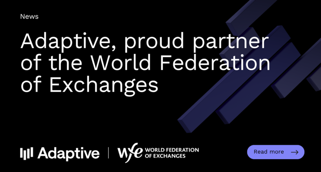 Adaptive - partner of the WFE - World Federation of Exchanges - Banner - Resize for Adaptive HP