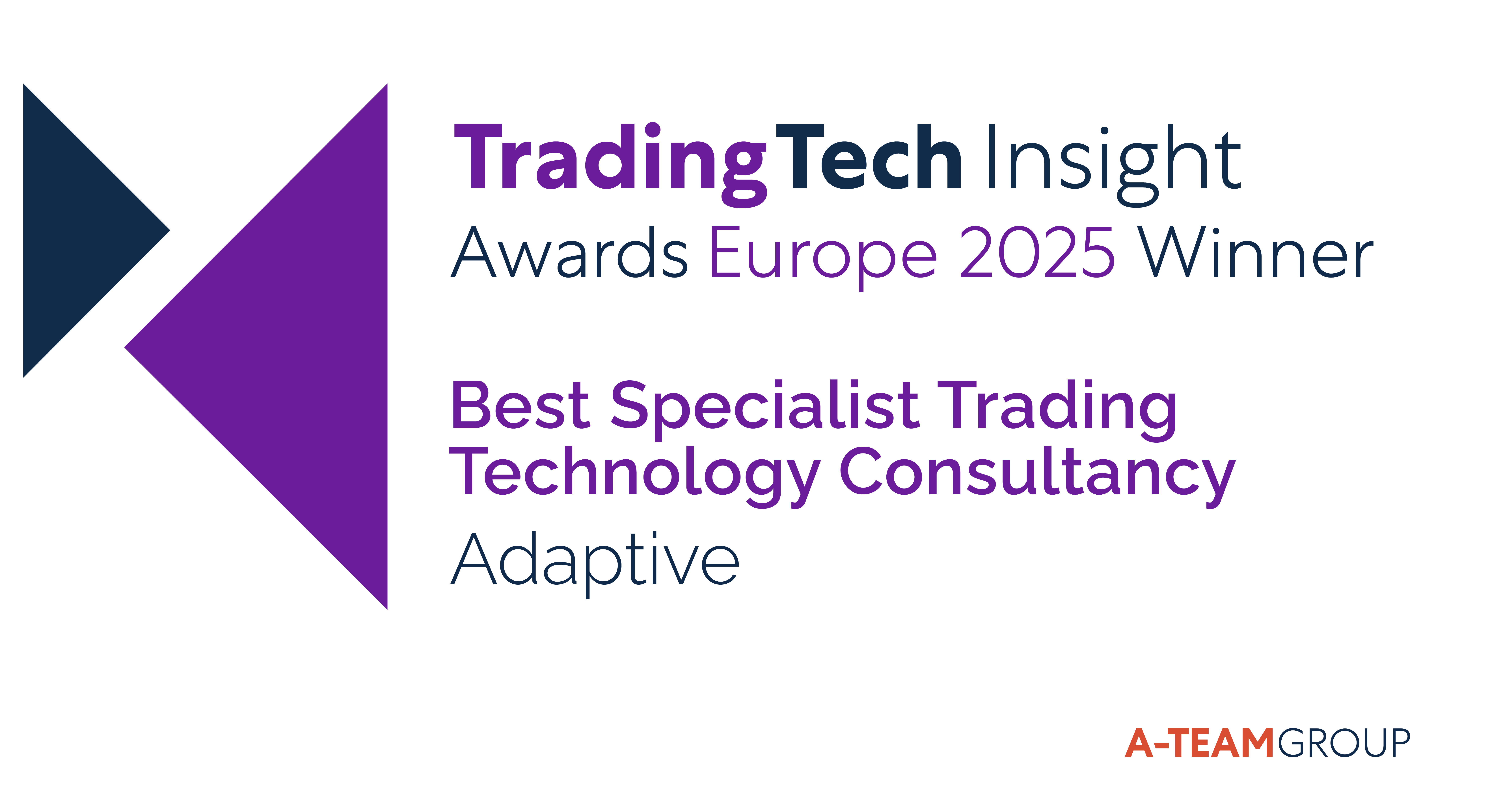 Adaptive - Best Specialist Trading Technology Consultancy 2025 - TradingTech Insight Awards